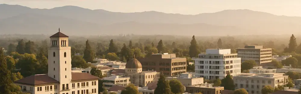 Silicon Valley skyline representing the hub of fintech innovation and AML compliance challenges